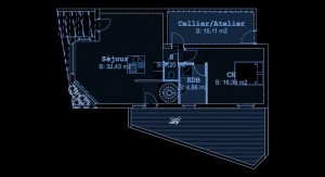 Maison contemporaine en Seine et Marne -Plan du Rez de Chaussée