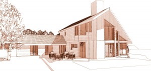 maison contemporaine perspective ouest