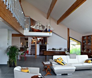 maison contemporaine vue du séjour