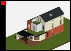 Maison contemporaine en Seine et Marne - Vue 3D projet