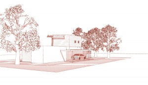 Maison architecte bois vue nord