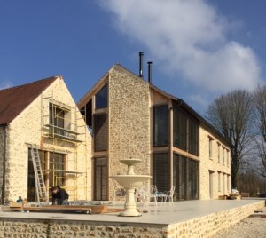 Vue des travaux terrasse sud le 02 Février 2016